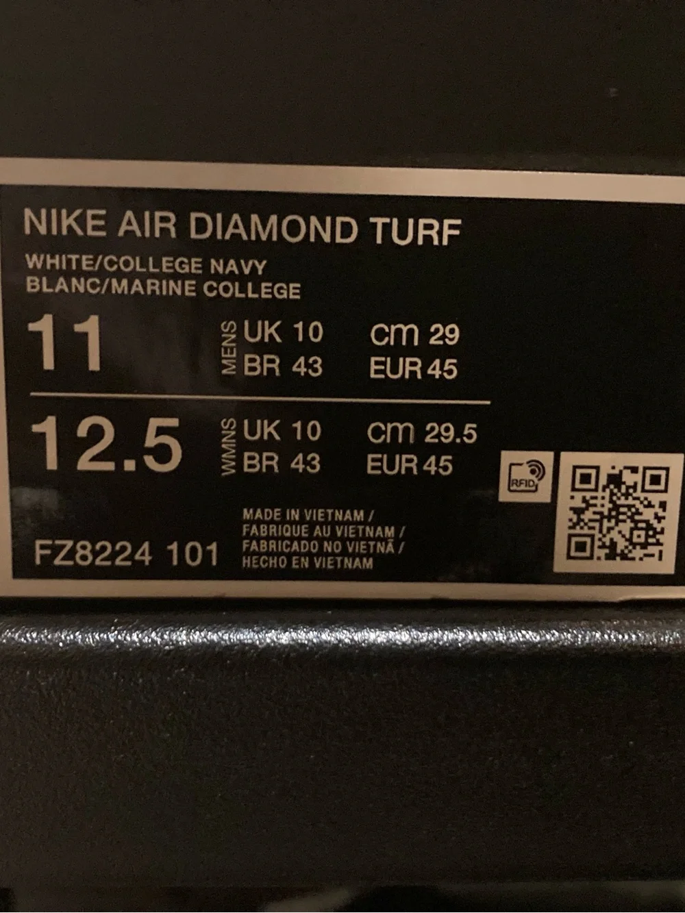 Nike Air Diamond Turf White / Midnight Navy Men’s Shoes